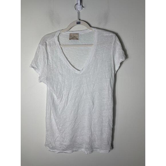 Intuition Paris White Linen Gauze Tee Sz M - Picture 1 of 2